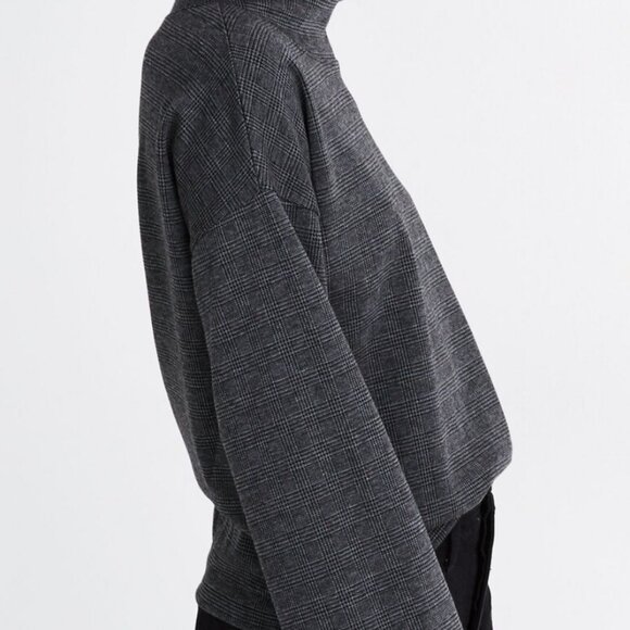 NWOT Madewell Wide-Sleeve Mock Neck Top in Glen Plaid Size Medium - Picture 14 of 14